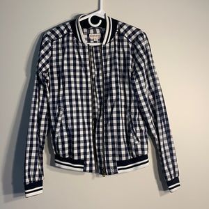 Target/Merona navy and white gingham zip up
